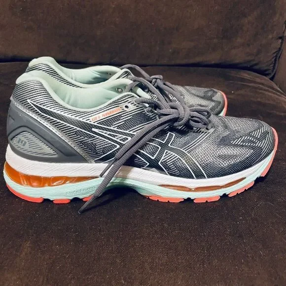 Excellent condition ASICS GEL NIMBUS 19 Womens 8 US 39.5 EUR Grey Seafoam Green - Picture 5 of 9